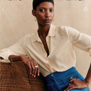 Sezane Vito 100% Silk Blouse never worn